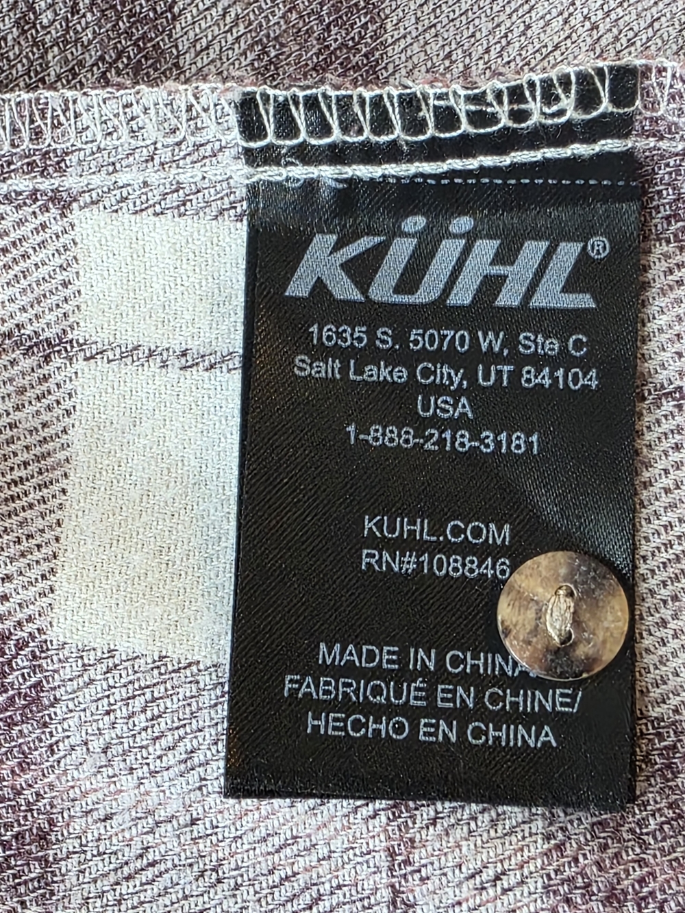 KÜHL Kamila.Flannel Shirt In Women's Large. Purple and White Plaid. - Picture 7 of 10